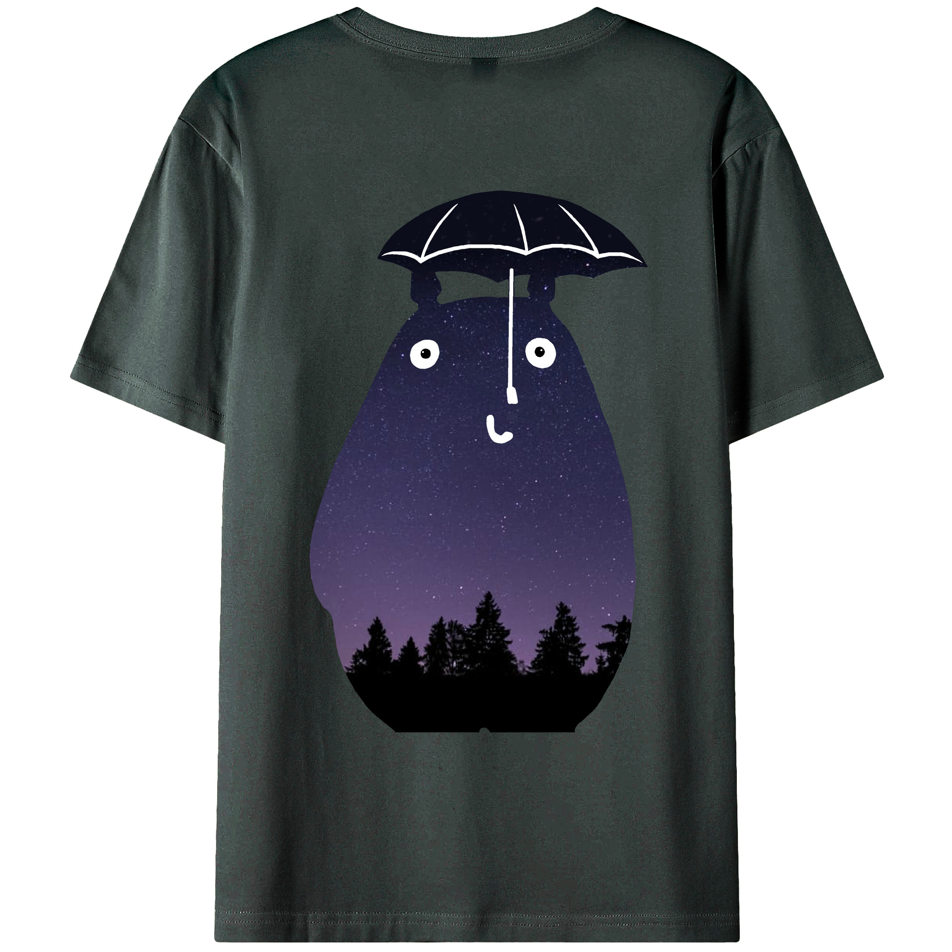 （画像用） となりのトトロ 草壁メイ 草壁サツキ My Neighbor Totoro Satsuki Kusakabe Mei Kusakabe 綿100％ メンズ半袖Tシャツ（バックプリント） 通気性